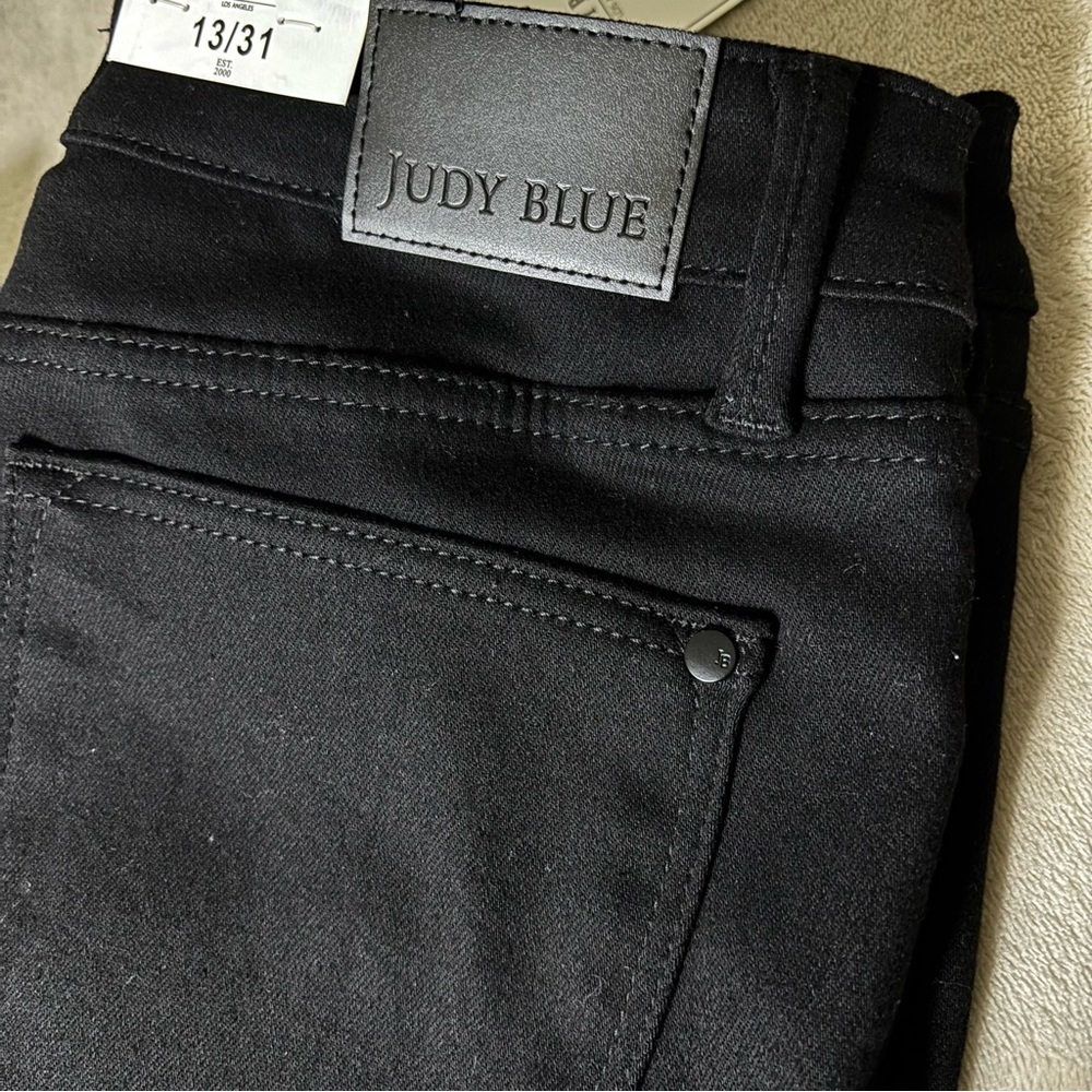 Judy Blue Faux Leather Skinny Pants Black Denim Jeans. - Picture 5 of 8